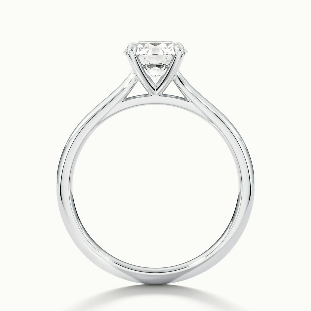 Iara 1 Carat Round Solitaire Moissanite Engagement Ring in 10k White Gold
