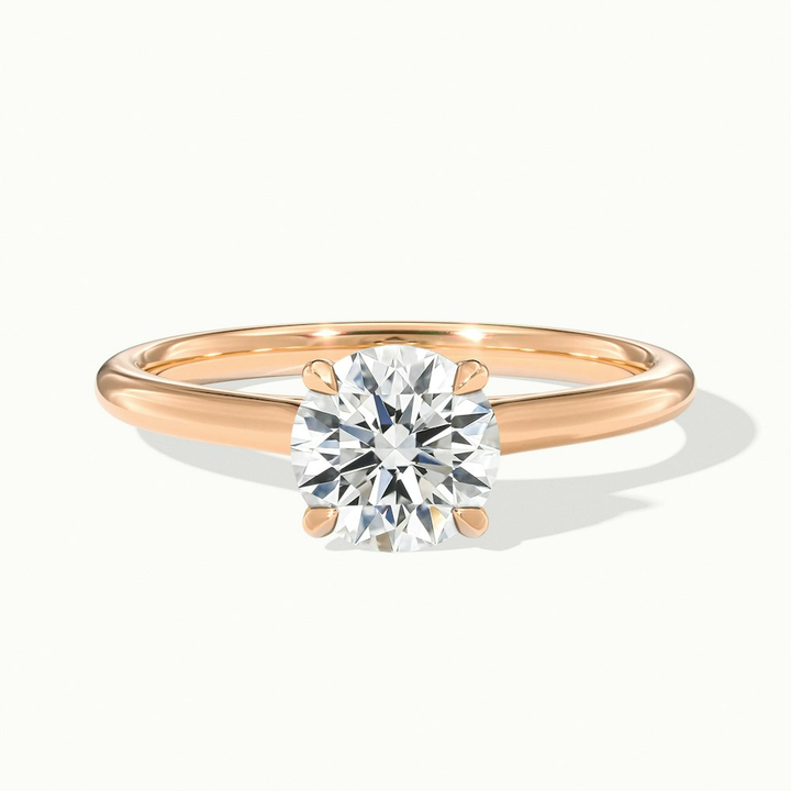Iara 2 Carat Round Solitaire Moissanite Engagement Ring in 10k Rose Gold