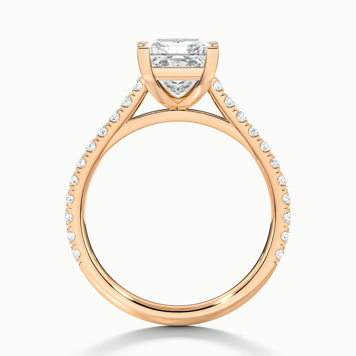 Helyn 2 Carat Princess Cut Solitaire Scallop Moissanite Engagement Ring in 10k Rose Gold