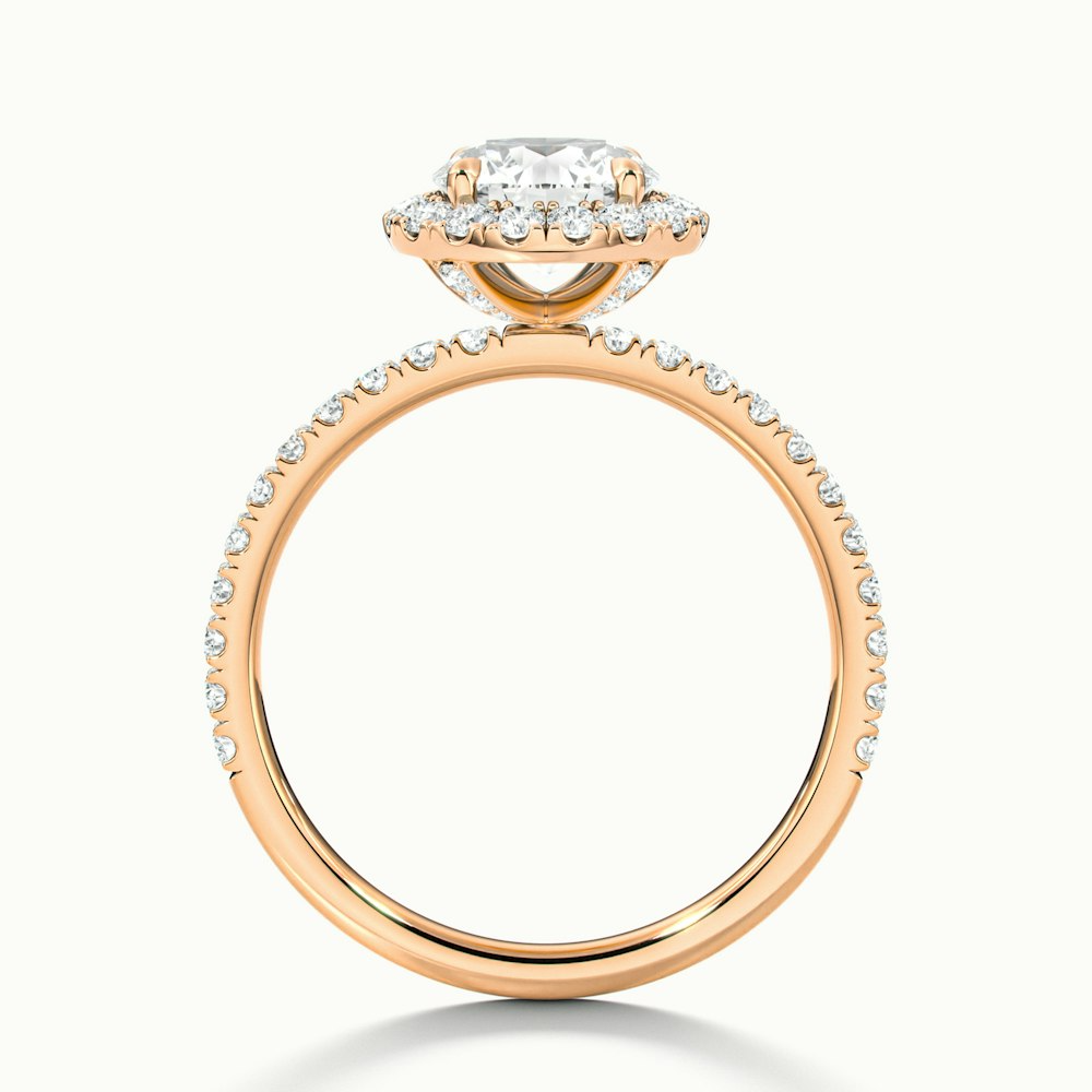 Hailey 2 Carat Round Cut Halo Moissanite Engagement Ring in 10k Rose Gold