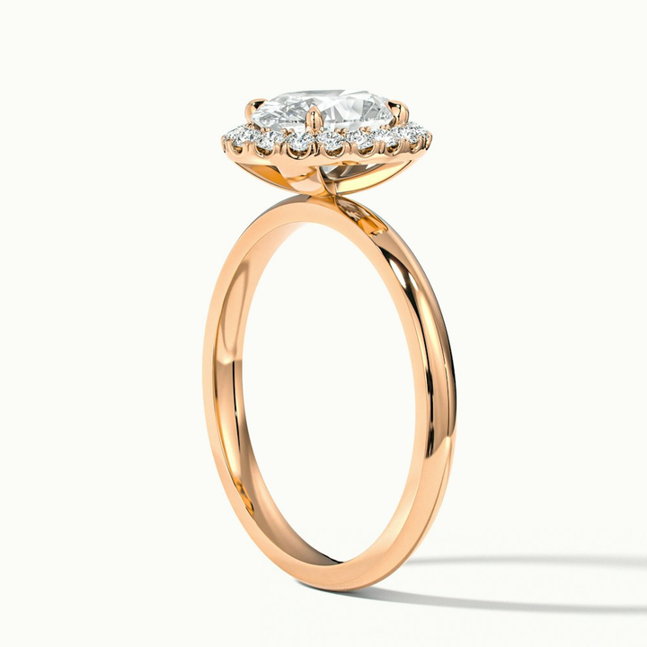 Cris 3.5 Carat Oval Halo Moissanite Engagement Ring in 10k Rose Gold