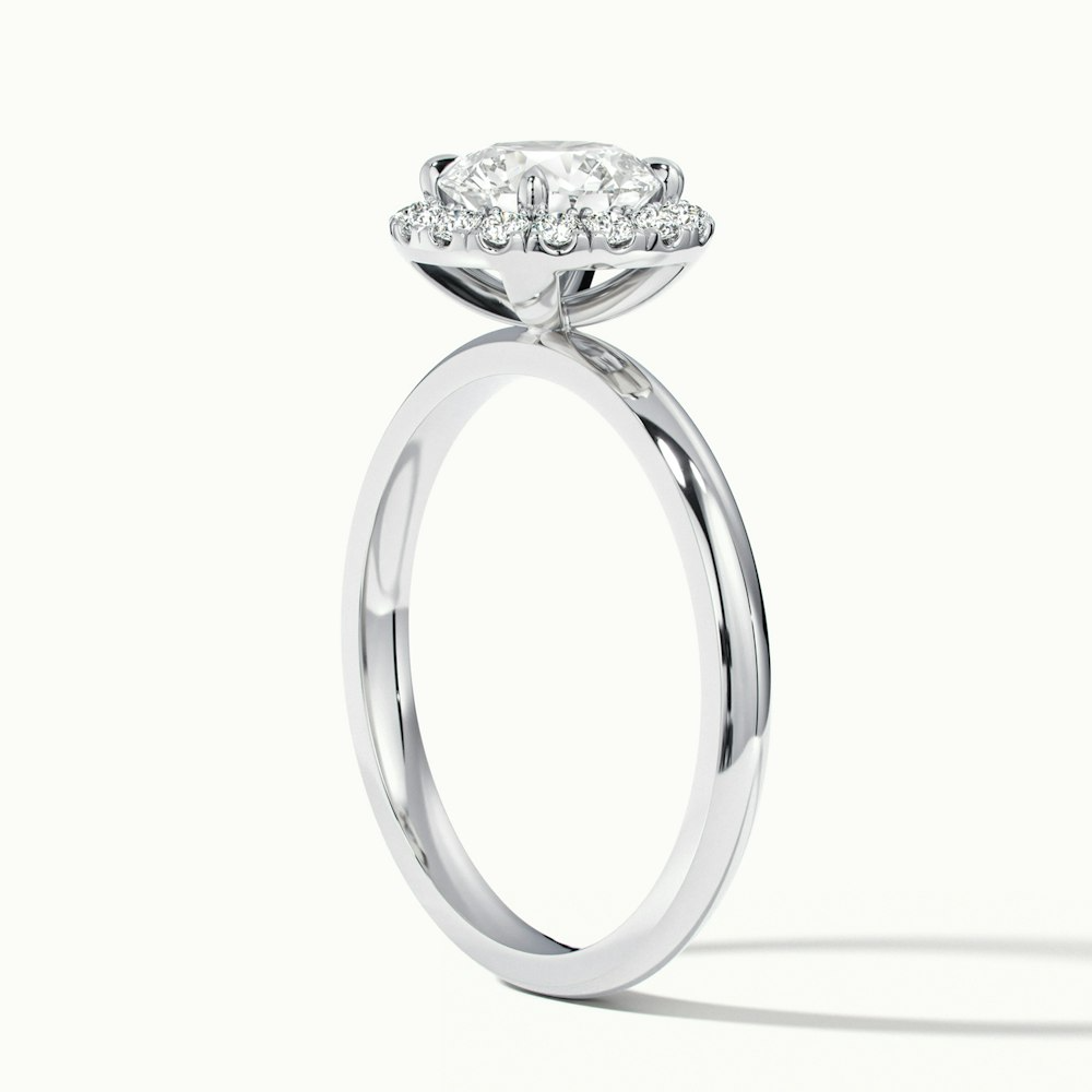 Cora 1.5 Carat Round Halo Moissanite Engagement Ring in 10k White Gold