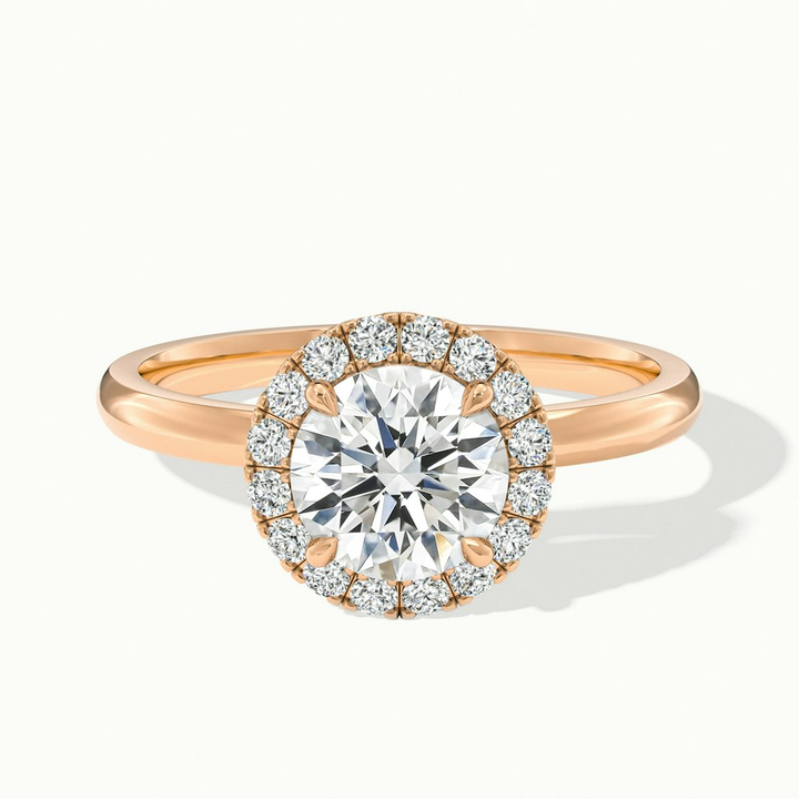 Cora 3.5 Carat Round Halo Moissanite Engagement Ring in 10k Rose Gold