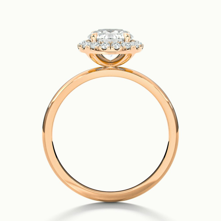 Kara 2 Carat Round Halo Lab Grown Diamond Ring in 14k Rose Gold