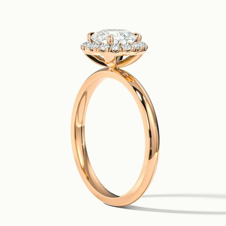 Kara 1 Carat Round Halo Lab Grown Diamond Ring in 10k Rose Gold