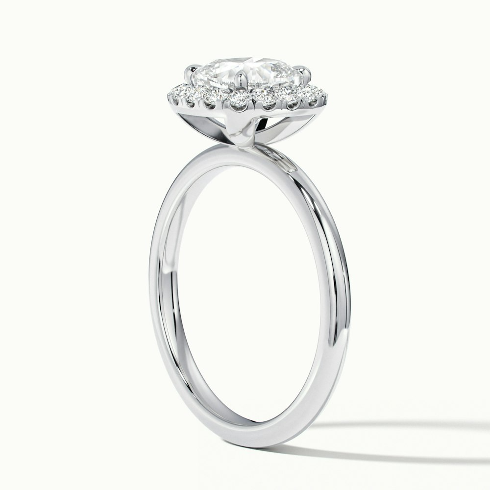 Claire 3 Carat Cushion Cut Halo Moissanite Engagement Ring in 10k White Gold