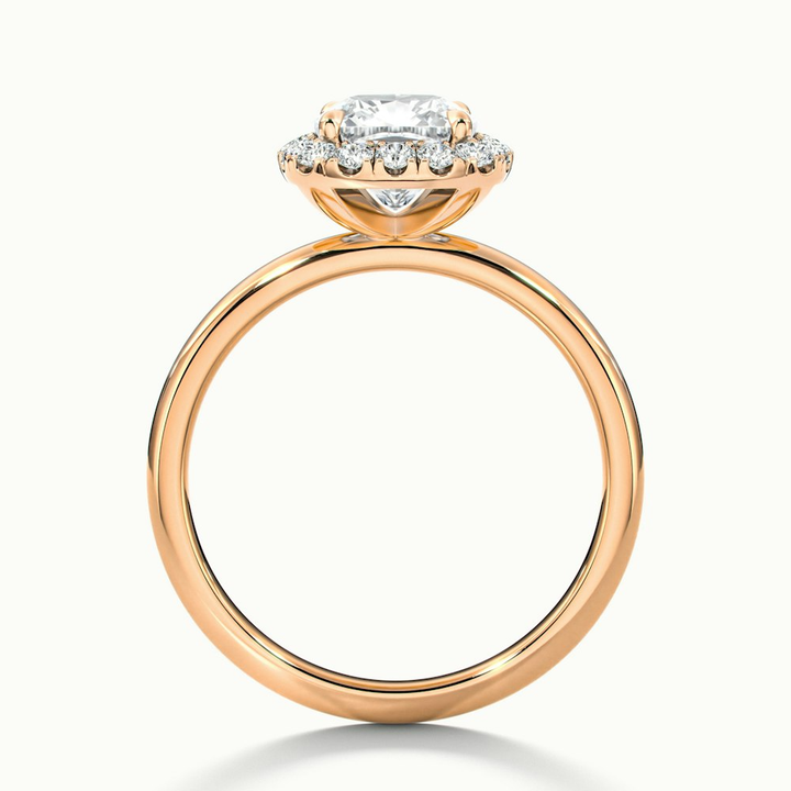 Claire 3 Carat Cushion Cut Halo Moissanite Engagement Ring in 18k Rose Gold