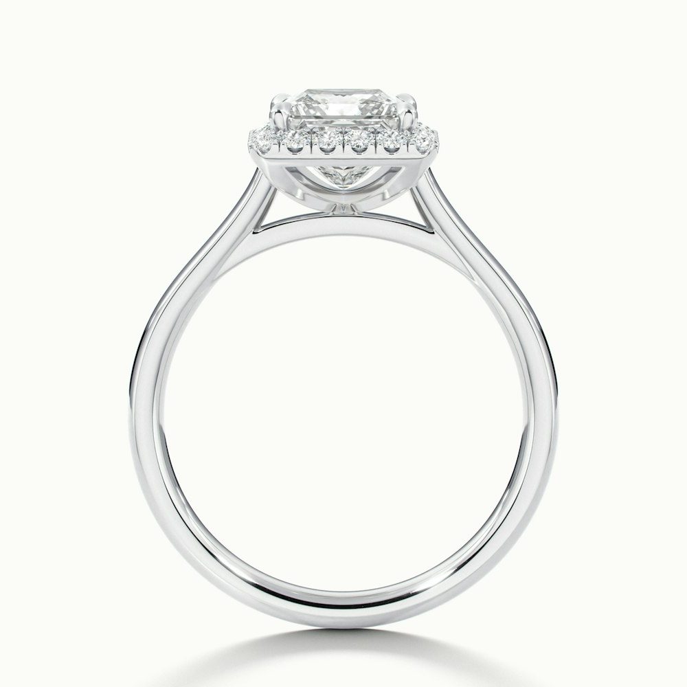 Bela 2 Carat Princess Cut Halo Moissanite Engagement Ring in 14k White Gold