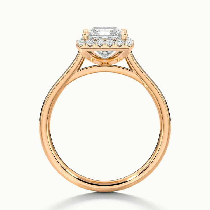 Ember 1 Carat Princess Cut Halo Lab Grown Diamond Ring in 18k Rose Gold