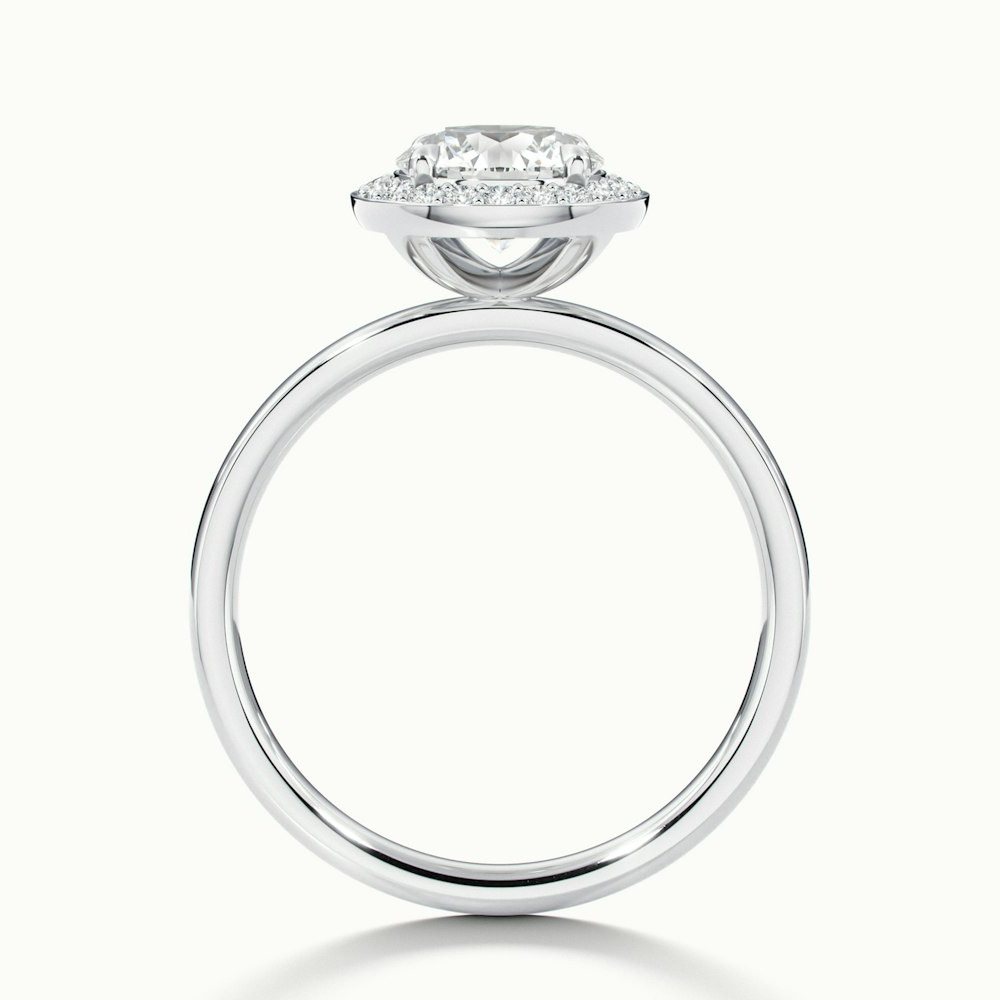 Aura 2.5 Carat Round Halo Pave Moissanite Engagement Ring in 10k White Gold