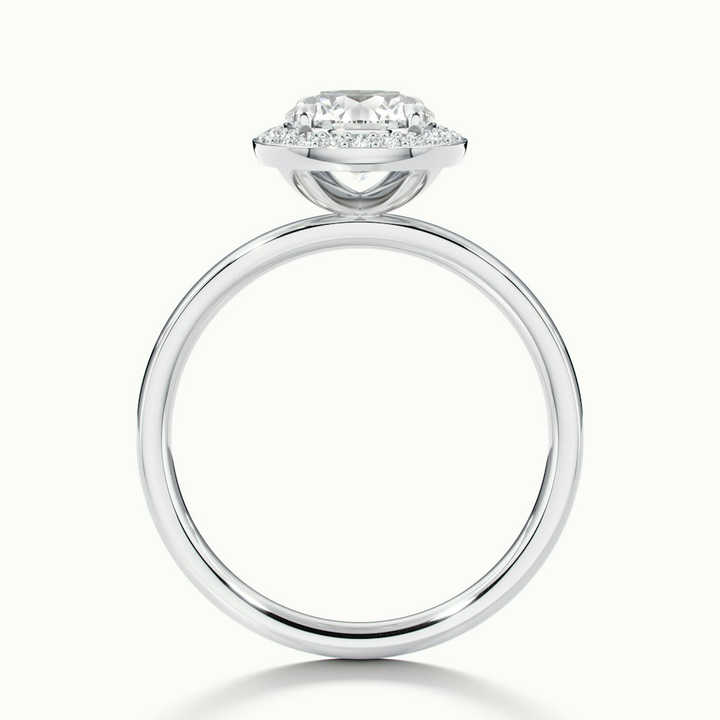 Aura 2.5 Carat Round Halo Pave Moissanite Engagement Ring in 10k White Gold