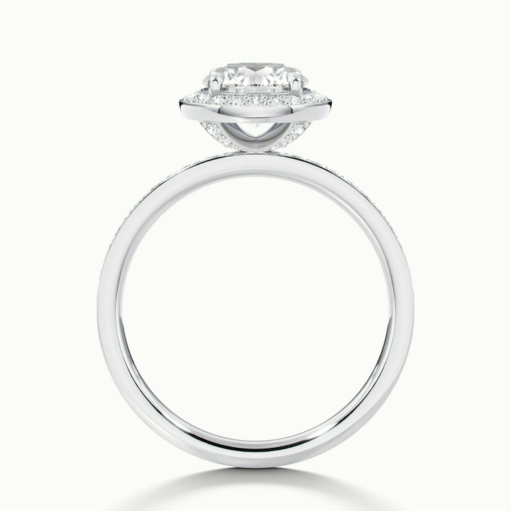 Nyra 3 Carat Round Halo Pave Moissanite Engagement Ring in 10k White Gold