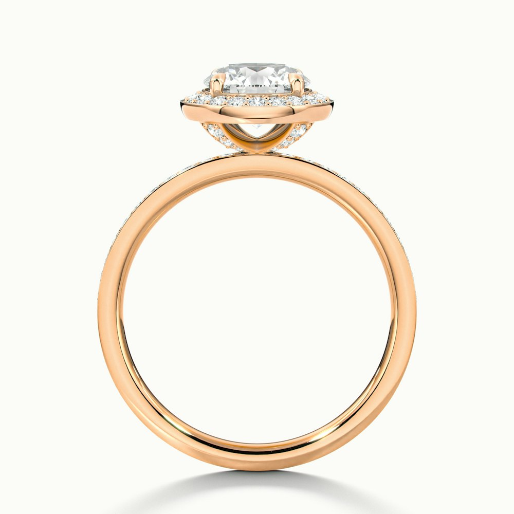 Lisa 2 Carat Round Halo Pave Lab Grown Diamond Ring in 14k Rose Gold