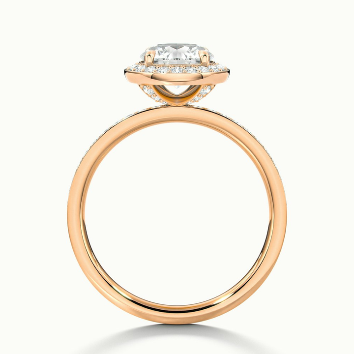 Nyra 3 Carat Round Halo Pave Moissanite Engagement Ring in 18k Rose Gold