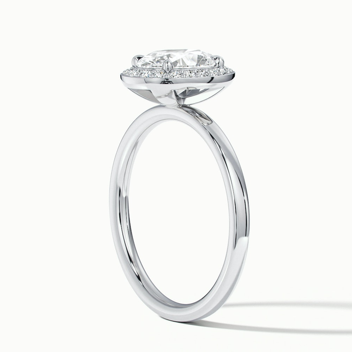 Aisha 1 Carat Oval Halo Lab Grown Diamond Ring in 10k White Gold