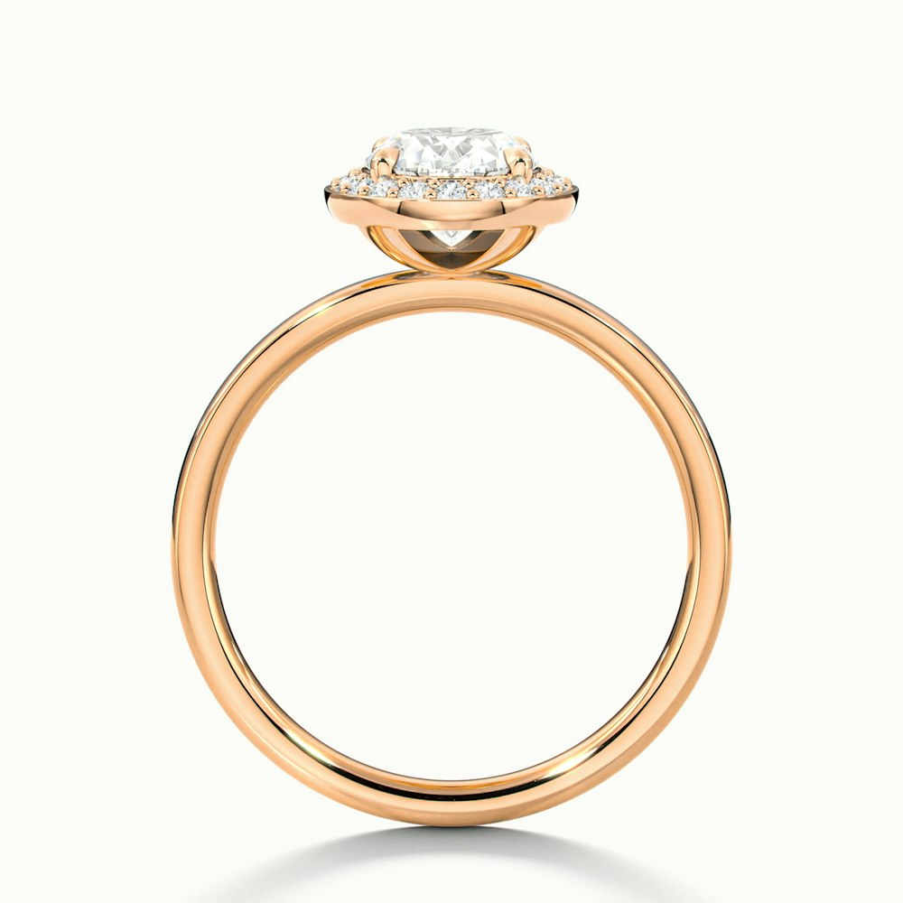 Aisha 2 Carat Oval Halo Lab Grown Diamond Ring in 14k Rose Gold