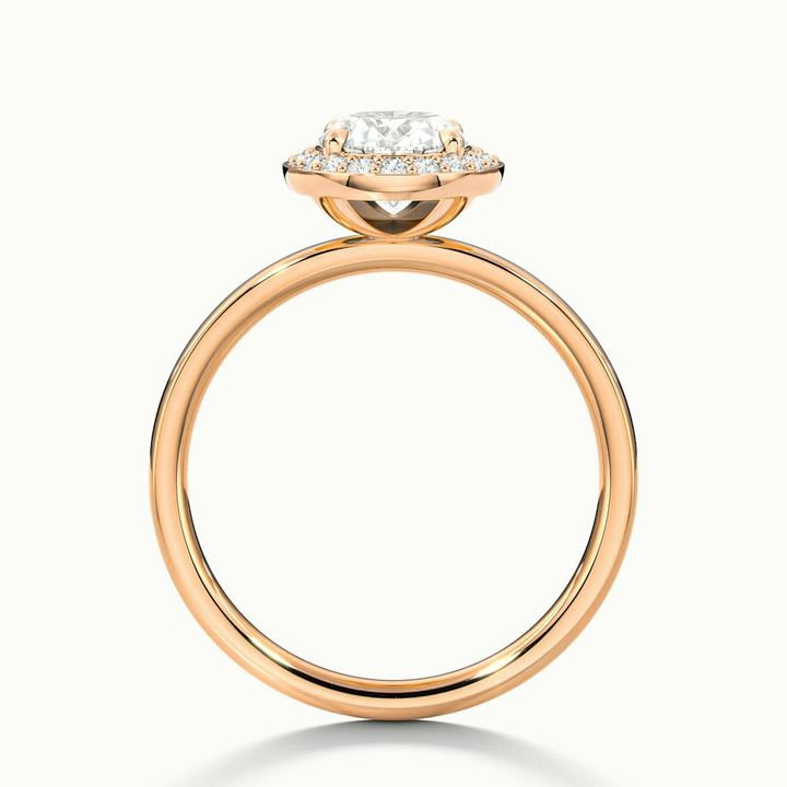 Joa 3 Carat Oval Halo Moissanite Engagement Ring in 18k Rose Gold
