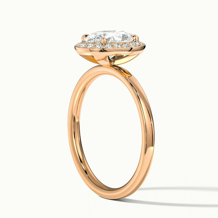Aisha 2 Carat Oval Halo Lab Grown Diamond Ring in 10k Rose Gold