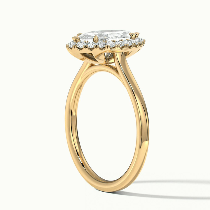 Anaya 1.5 Carat Marquise Halo Lab Grown Diamond Ring in 14k Yellow Gold