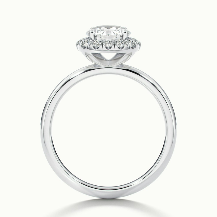 Anya 2.5 Carat Round Cut Halo Moissanite Engagement Ring in 10k White Gold