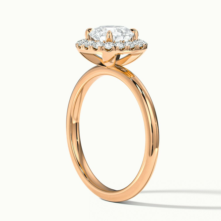 Anya 4 Carat Round Cut Halo Moissanite Engagement Ring in 14k Rose Gold
