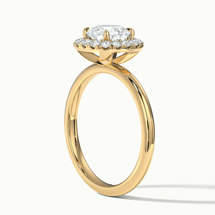 Anya 2.5 Carat Round Cut Halo Moissanite Engagement Ring in 10k Yellow Gold