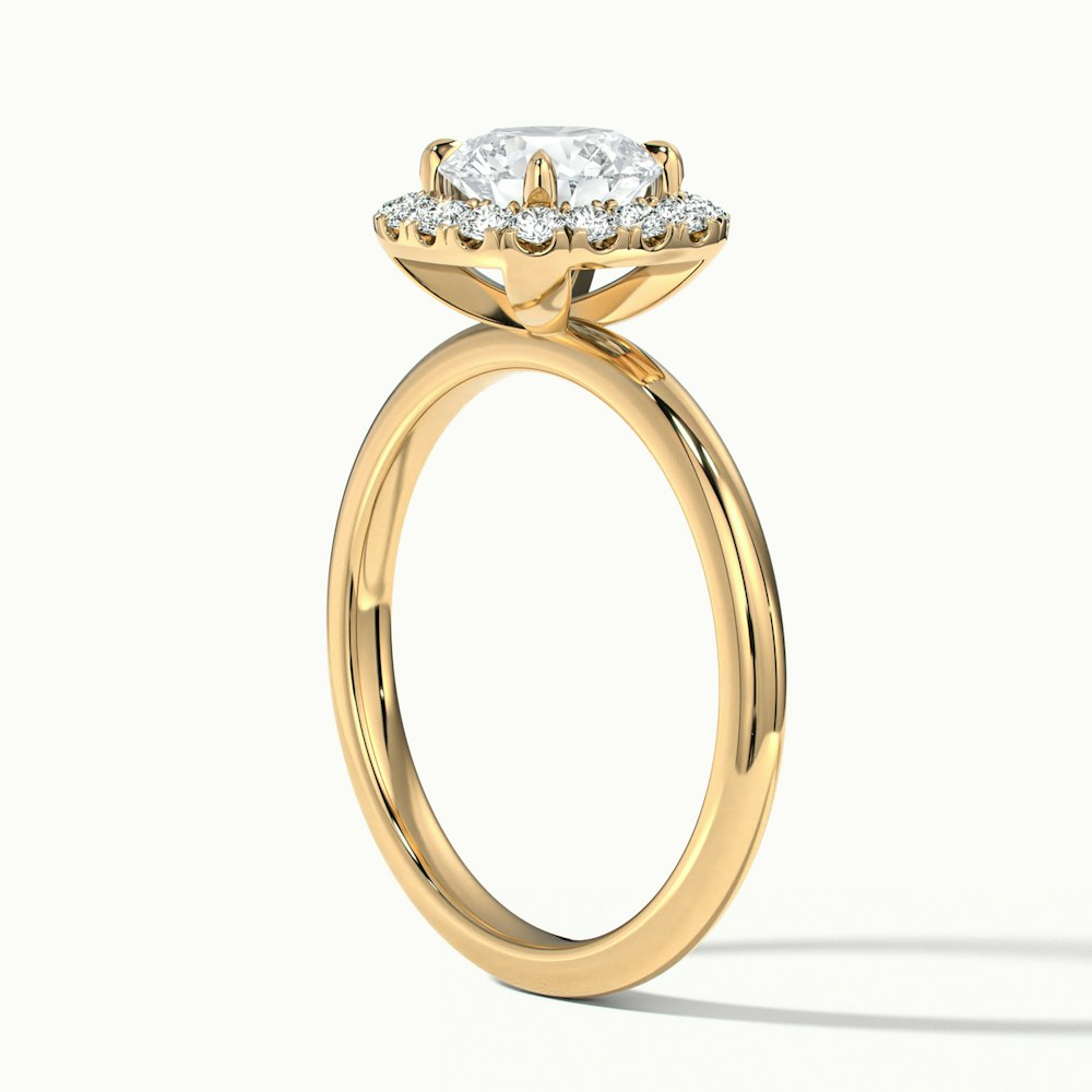Angel 2.5 Carat Round Cut Halo Lab Grown Diamond Ring in 10k Yellow Gold