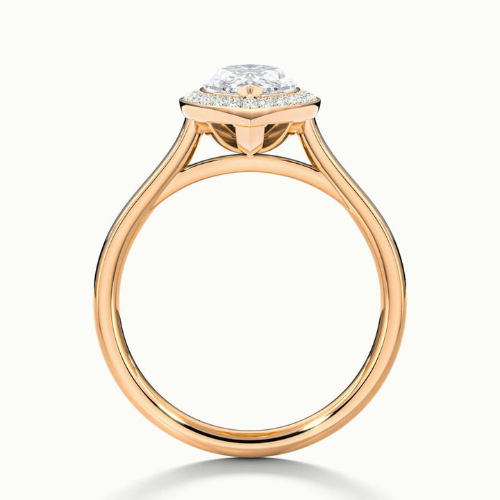 Sky 3 Carat Marquise Halo Moissanite Engagement Ring in 18k Rose Gold