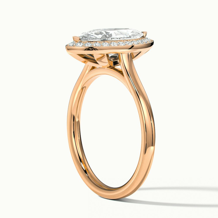 Carla 3.5 Carat Marquise Halo Lab Grown Diamond Ring in 10k Rose Gold