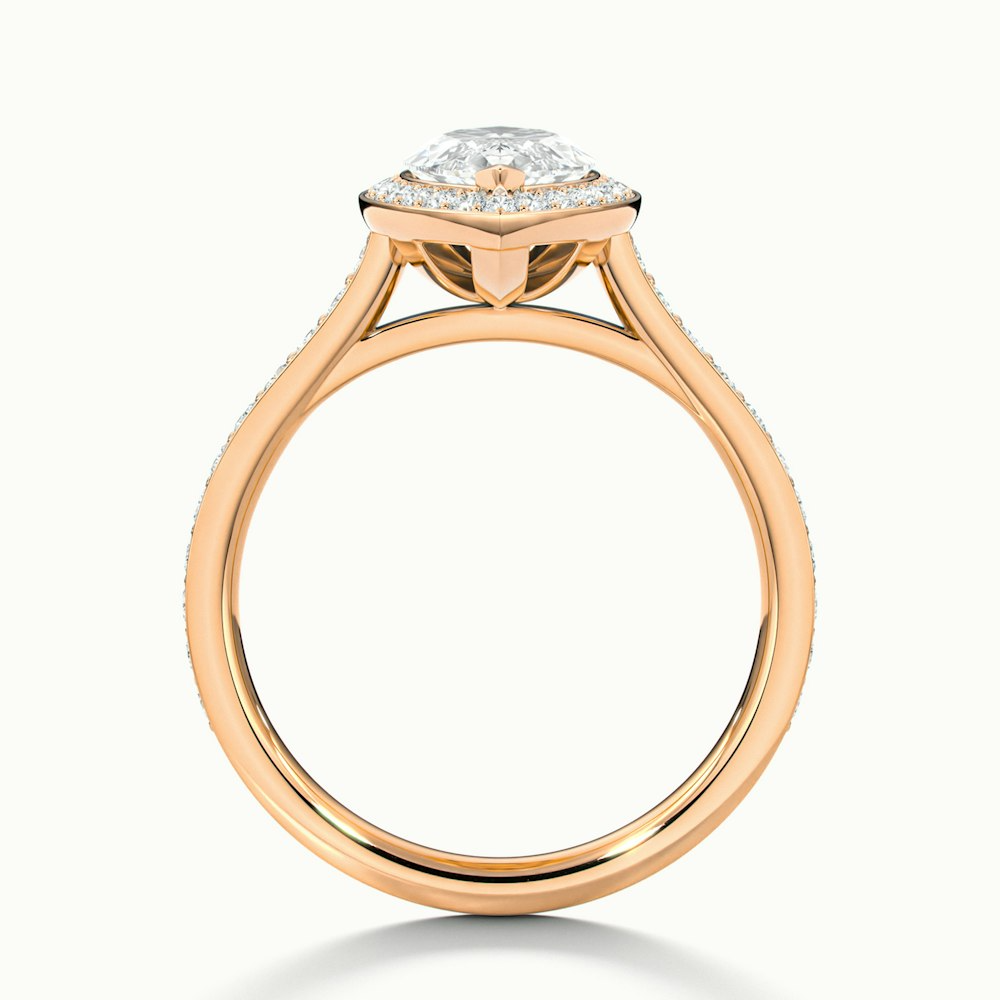 Ila 2 Carat Marquise Halo Pave Moissanite Engagement Ring in 10k Rose Gold