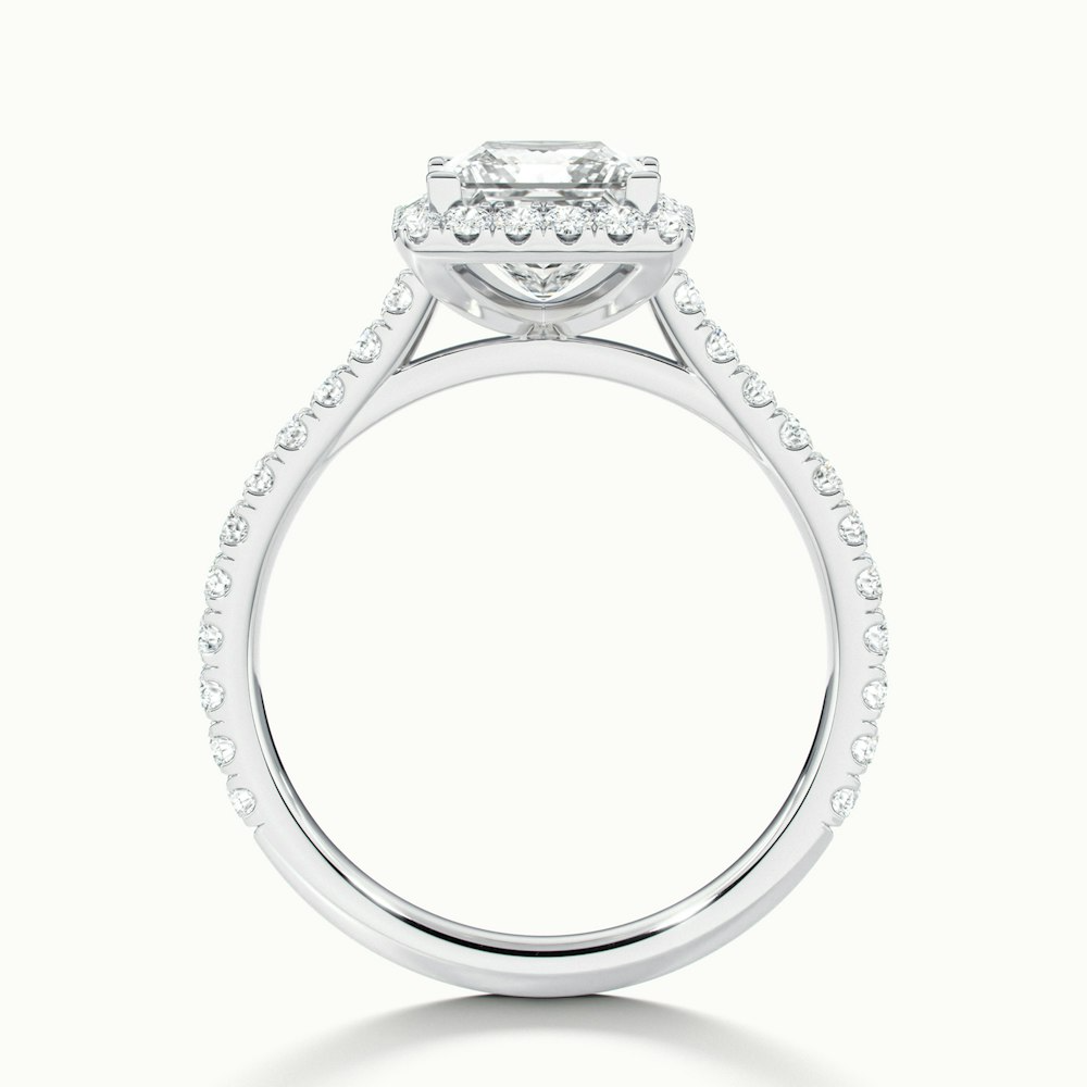 Love 1 Carat Princess Halo Pave Lab Grown Diamond Ring in 10k White Gold