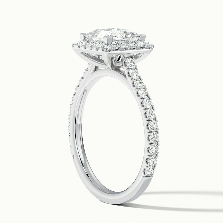Love 1.5 Carat Princess Halo Pave Lab Grown Diamond Ring in 10k White Gold