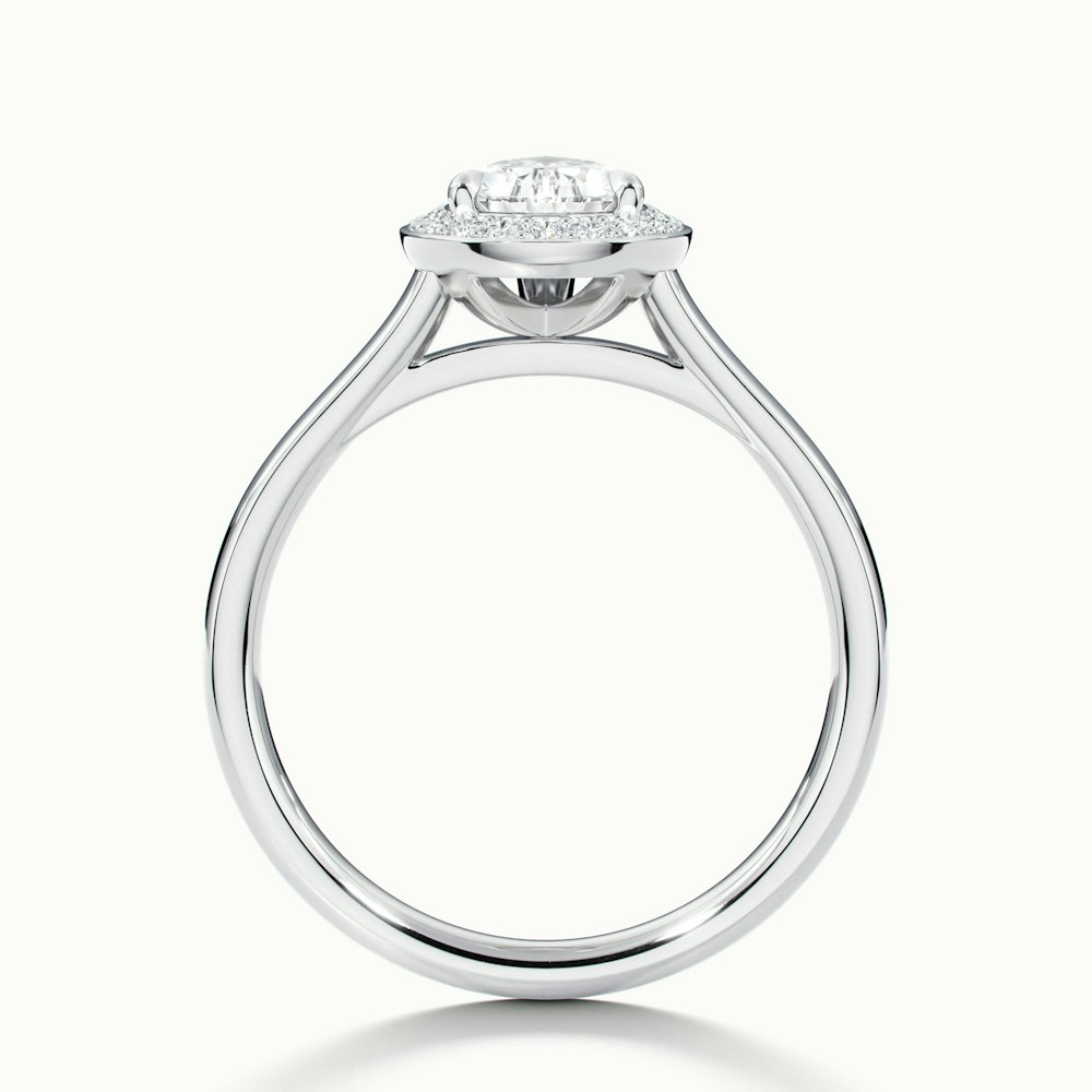 Siya 3 Carat Pear Halo Moissanite Engagement Ring in 10k White Gold
