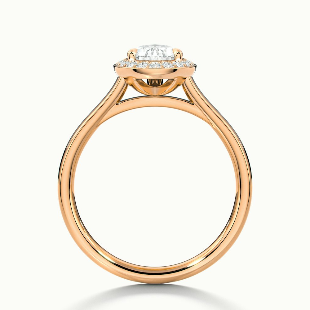 Nina 2 Carat Pear Halo Lab Grown Diamond Ring in 10k Rose Gold