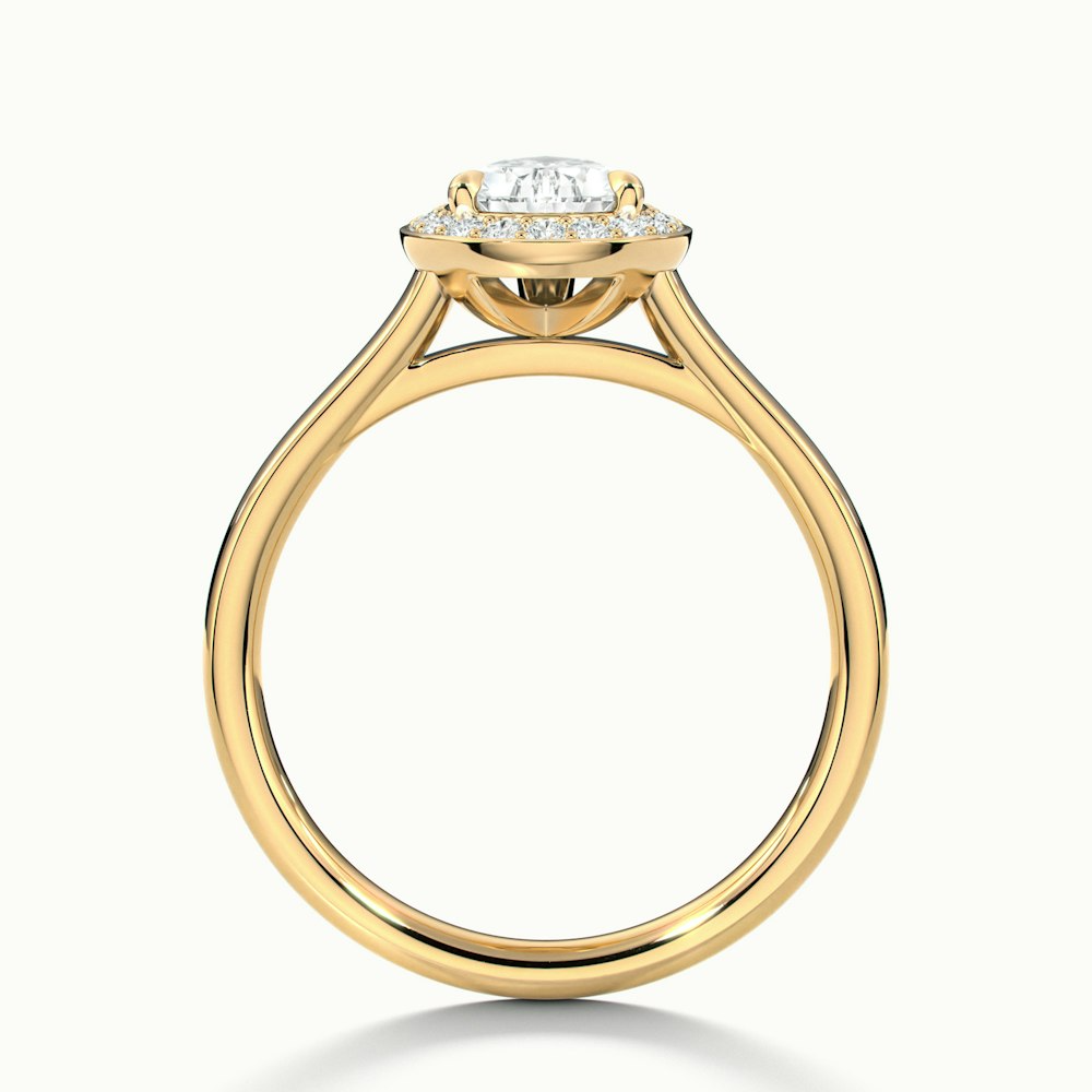 Nina 3 Carat Pear Halo Lab Grown Diamond Ring in 10k Yellow Gold