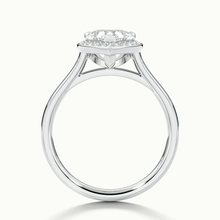 Nyla 3 Carat Heart Halo Moissanite Engagement Ring in 10k White Gold