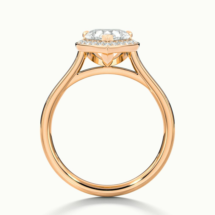 Ruby 2 Carat Heart Halo Lab Grown Diamond Ring in 10k Rose Gold