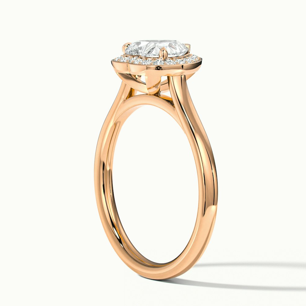 Ruby 2 Carat Heart Halo Lab Grown Diamond Ring in 10k Rose Gold