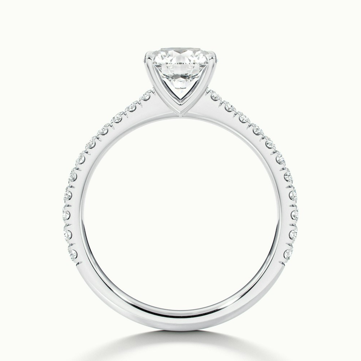 Zola 3 Carat Round Solitaire Pave Moissanite Engagement Ring in 10k White Gold
