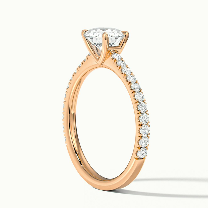 Zola 2.5 Carat Round Solitaire Pave Moissanite Engagement Ring in 18k Rose Gold
